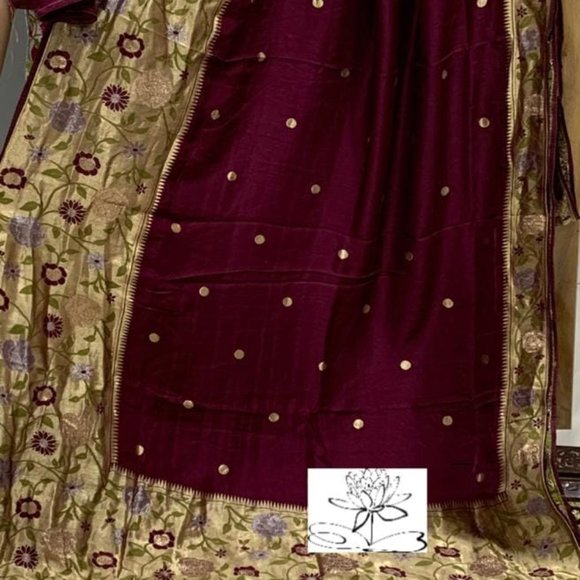 Munga crepe Silk Saree | Party Saree | Saree for wedding | Crepe silk Saree - Picture 4 of 5